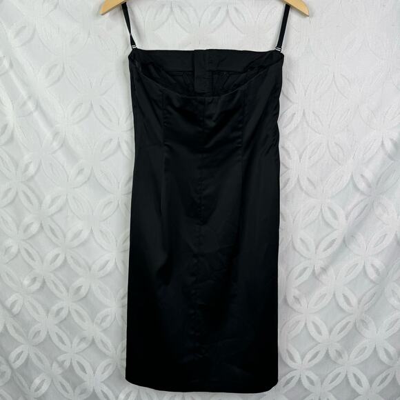 Ted Baker London Black Hook Eye Front Bodycon Strapless Dress Size 2 - Picture 11 of 16